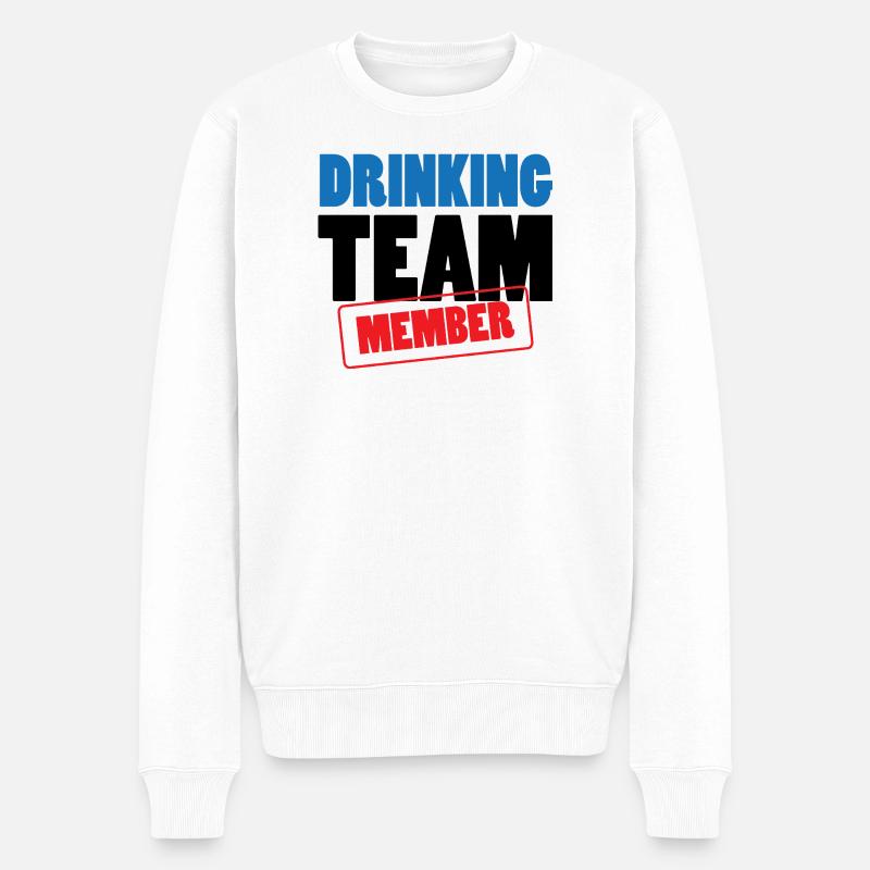 Mitglied des Trinkteams / Alkohol - Männer Premium Bio Pullover - Weiß