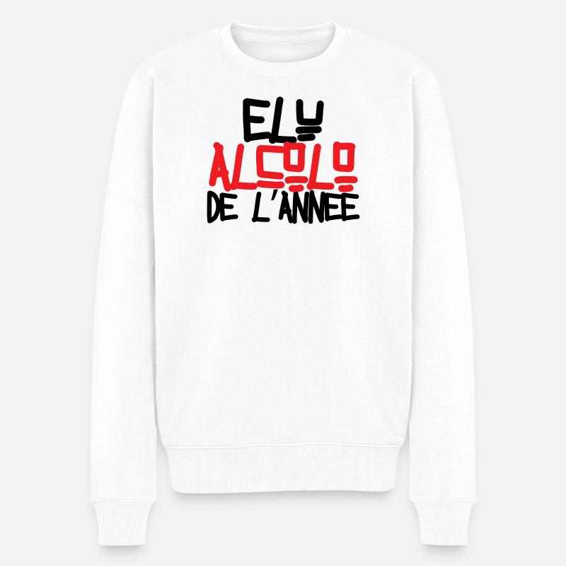 Élu alcolo de l’année / Alcool / Humour - Pull Premium bio Homme - blanc