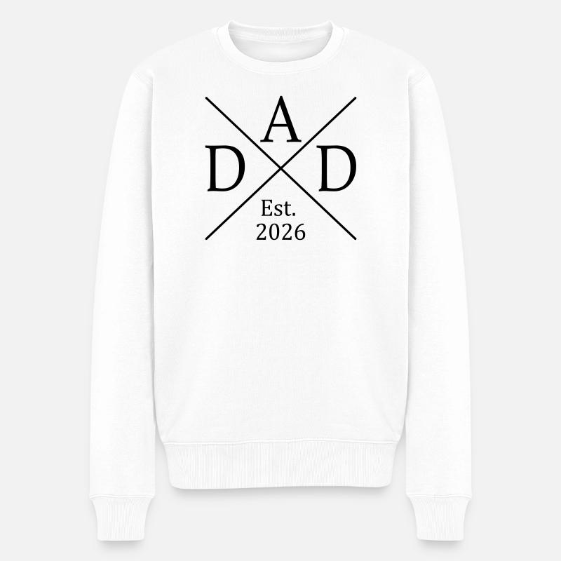 Dad Est. 2026 - Männer Premium Bio Pullover - Weiß