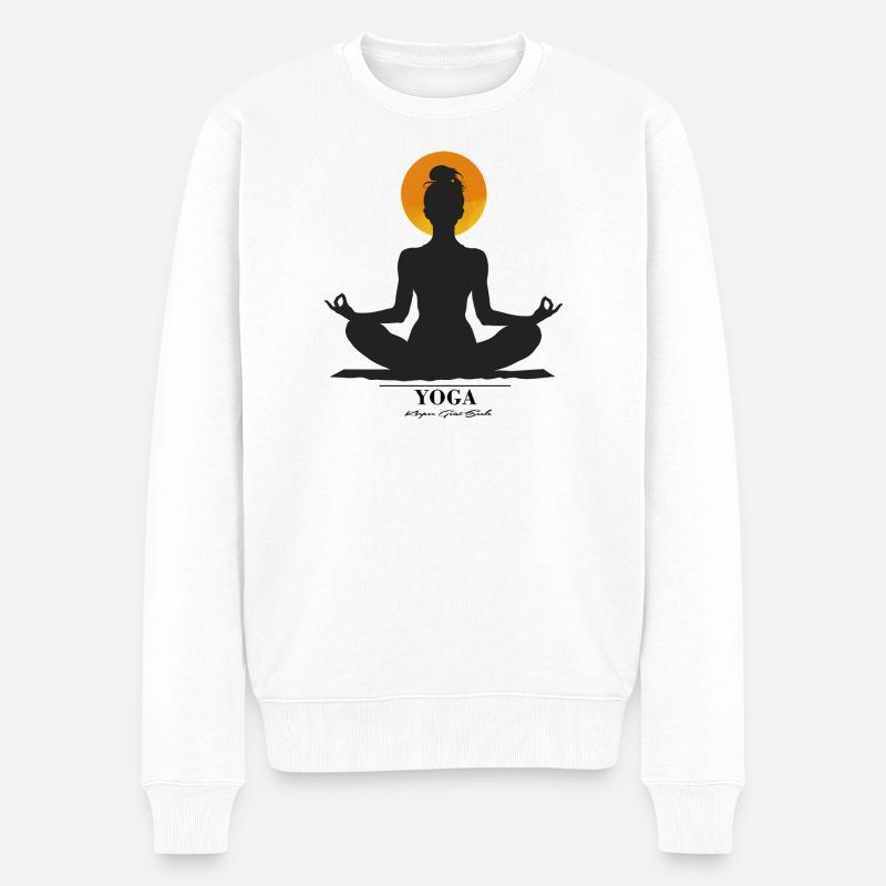 Meditation - Männer Premium Bio Pullover - Weiß
