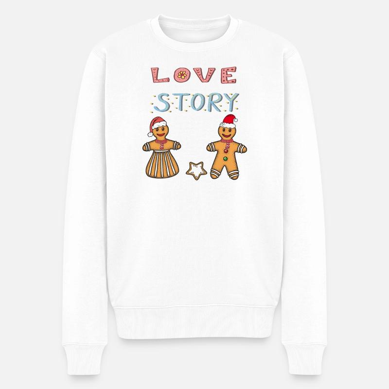  Pfefferkuchen - Männer Premium Bio Pullover - Weiß