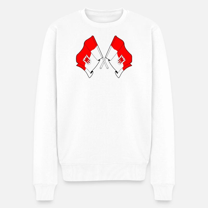 Vorarlberger Flaggen gekreuzt - Männer Premium Bio Pullover - Weiß
