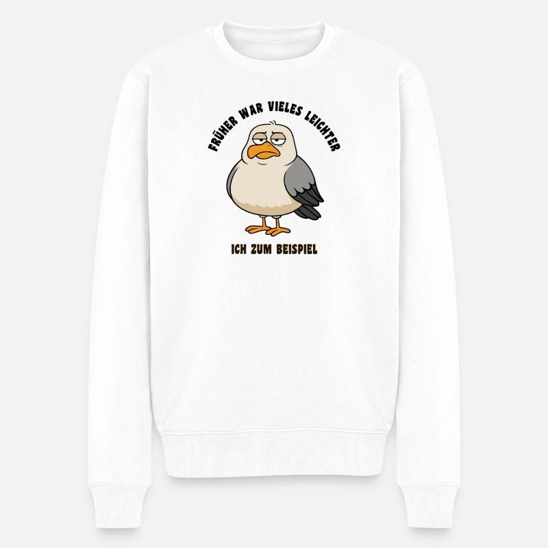 Früher war vieles leichter - Möwe Spruch - Männer Premium Bio Pullover - Weiß