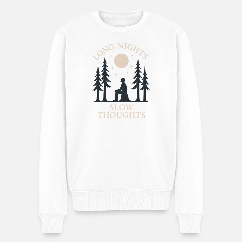 Forest Walk Overthinker Mental Reset - Männer Premium Bio Pullover - Weiß