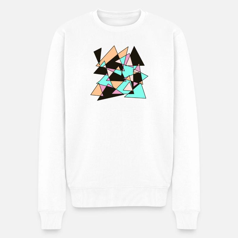 Triangles pastel géométriques - Pull Premium bio Homme - blanc