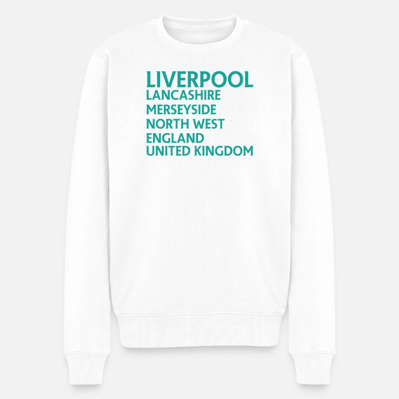 Liverpool – Angleterre Conception des paroles - Pull Premium bio Homme - blanc