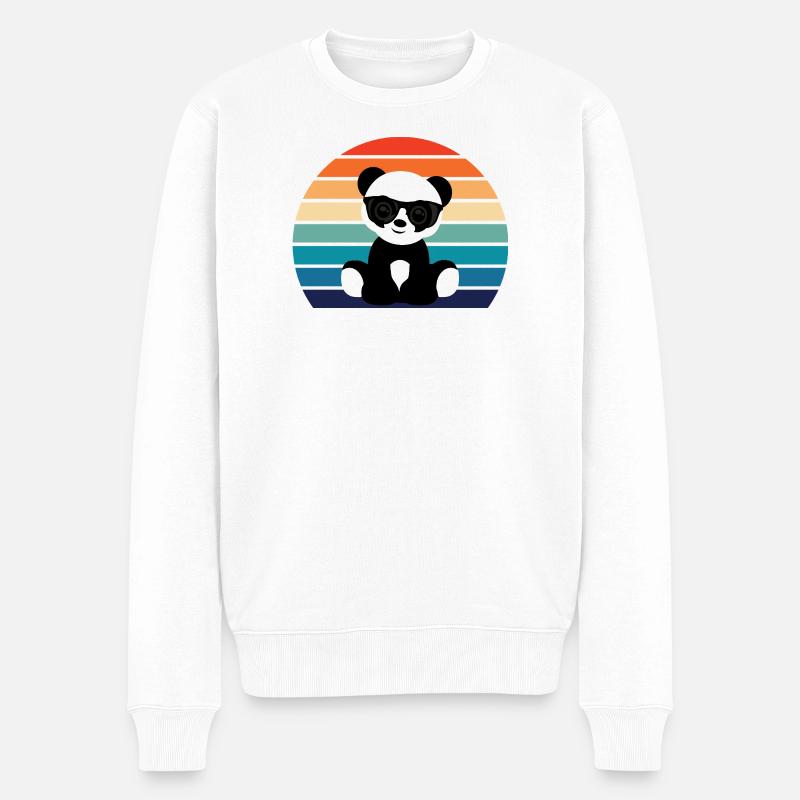 Cool Panda Graphic - Männer Premium Bio Pullover - Weiß