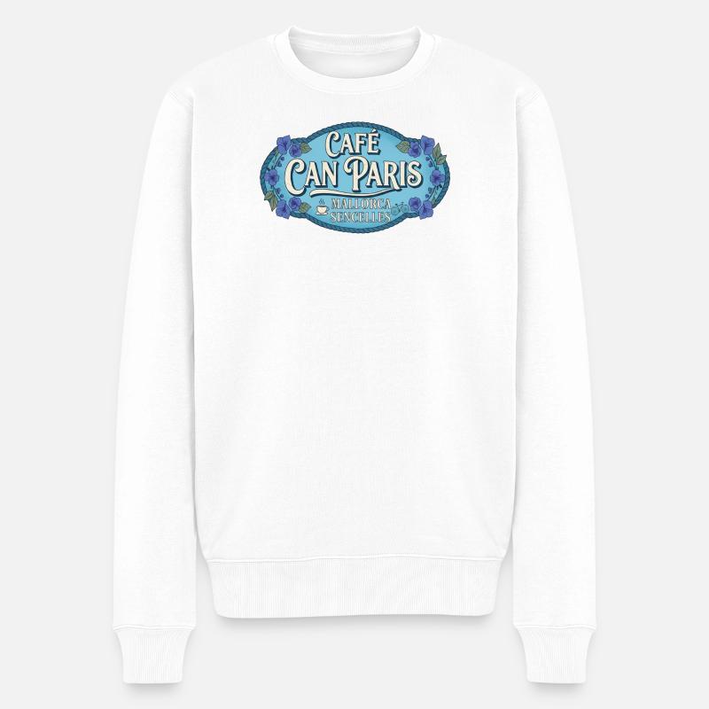 Mallorca Cafe Can Paris Sencelles - Männer Premium Bio Pullover - Weiß