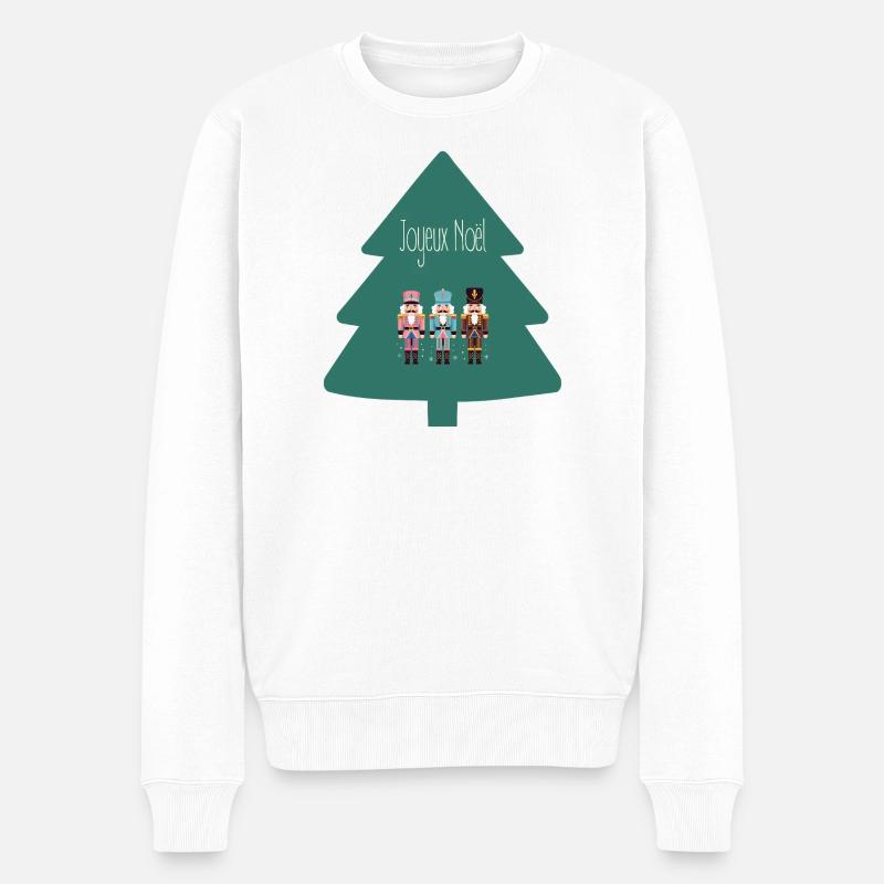 Frohe Weihnachten - Männer Premium Bio Pullover - Weiß