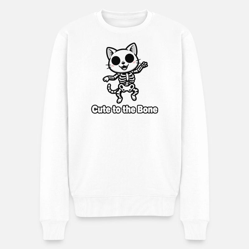 Squelette de chat mignon jusqu’aux os - Pull Premium bio Homme - blanc