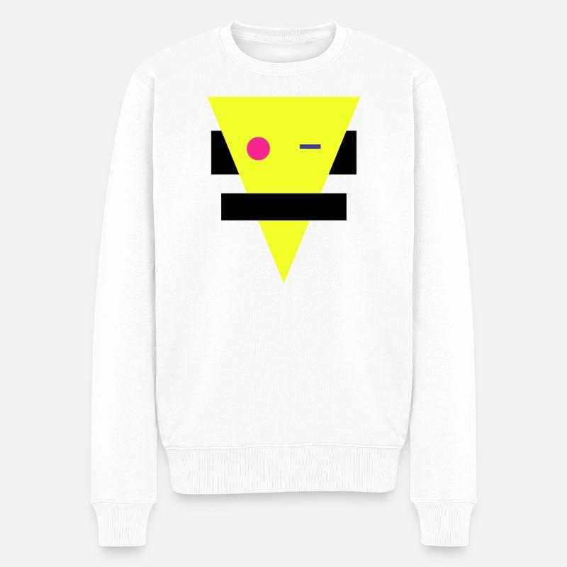 Neon Geometrische Silhouette - Männer Premium Bio Pullover - Weiß
