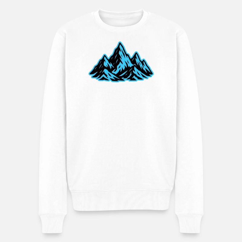 Berge Gipfel Symbol - Männer Premium Bio Pullover - Weiß