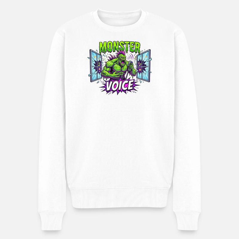 Rocker Voix Monstrueuse - Pull Premium bio Homme - blanc