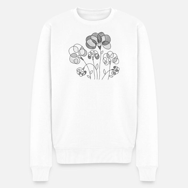 Blumen - Männer Premium Bio Pullover - Weiß