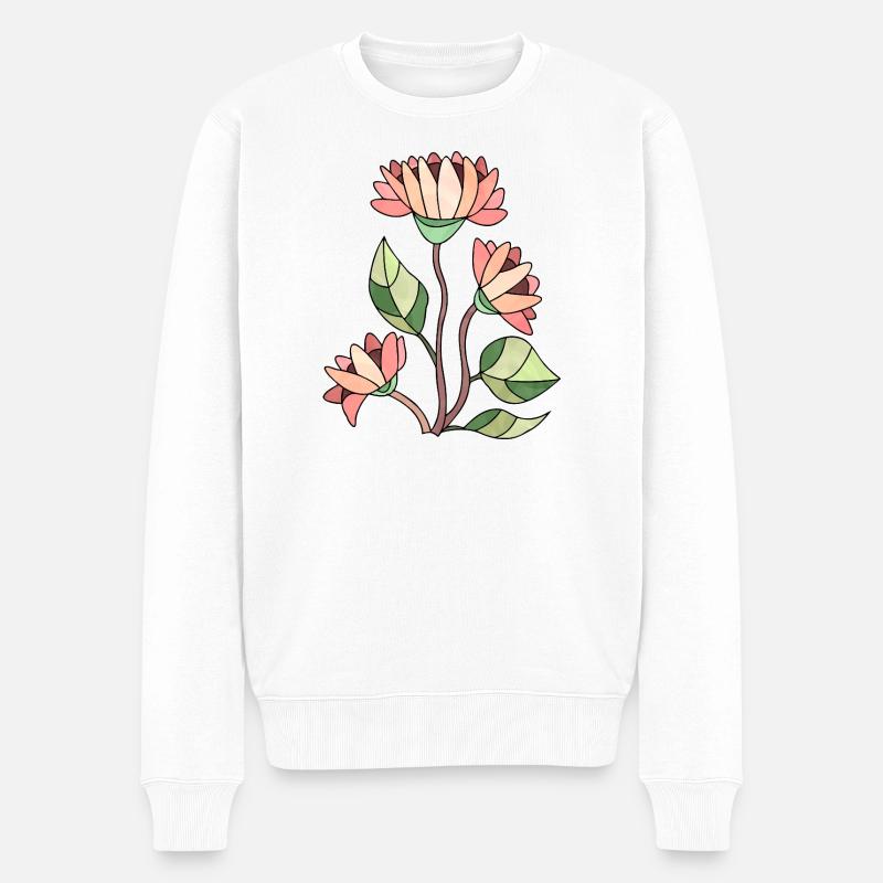 Fleur - Pull Premium bio Homme - blanc