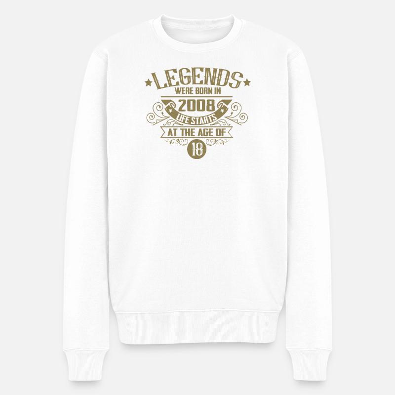 18e anniversaire Millésime 2008 Légendes - Pull Premium bio Homme - blanc
