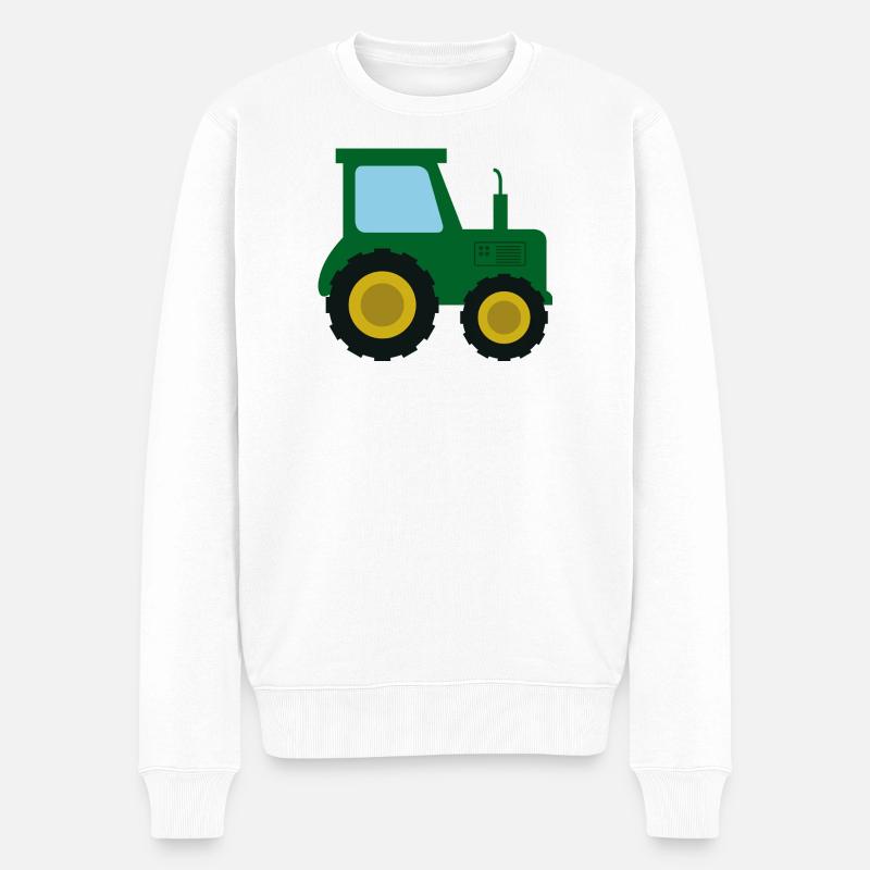 Traktorfarm - Männer Premium Bio Pullover - Weiß