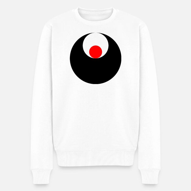 3 Kreise, schwarz, weiß und rot - Männer Premium Bio Pullover - Weiß