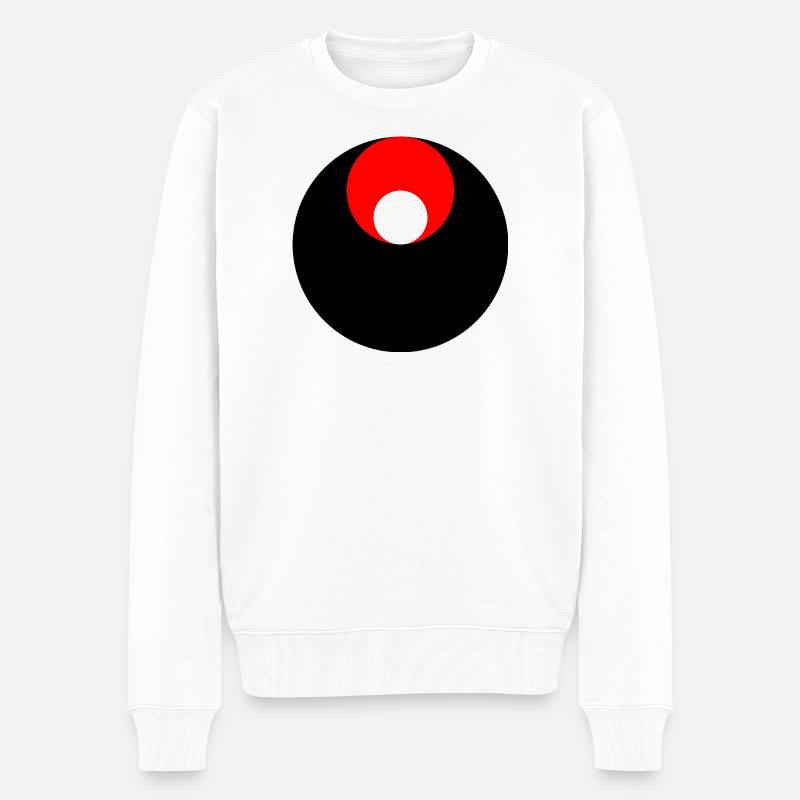 3 cercles, noir, rouge et blanc - Pull Premium bio Homme - blanc