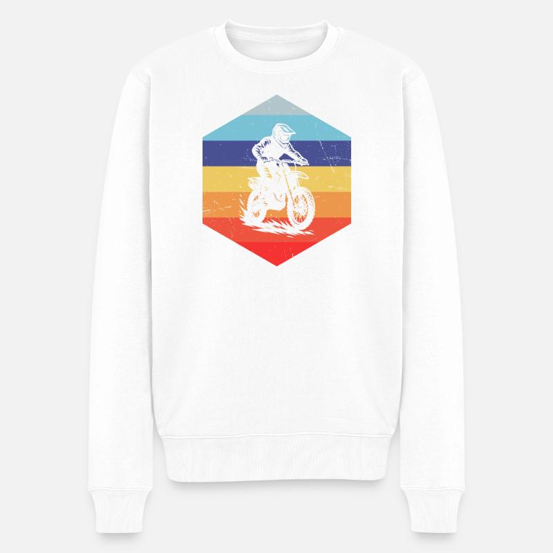 Klare Motocross Botschaft - Männer Premium Bio Pullover - Weiß