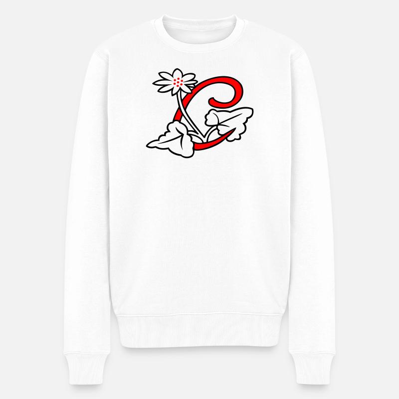 Lettre C - Pull Premium bio Homme - blanc