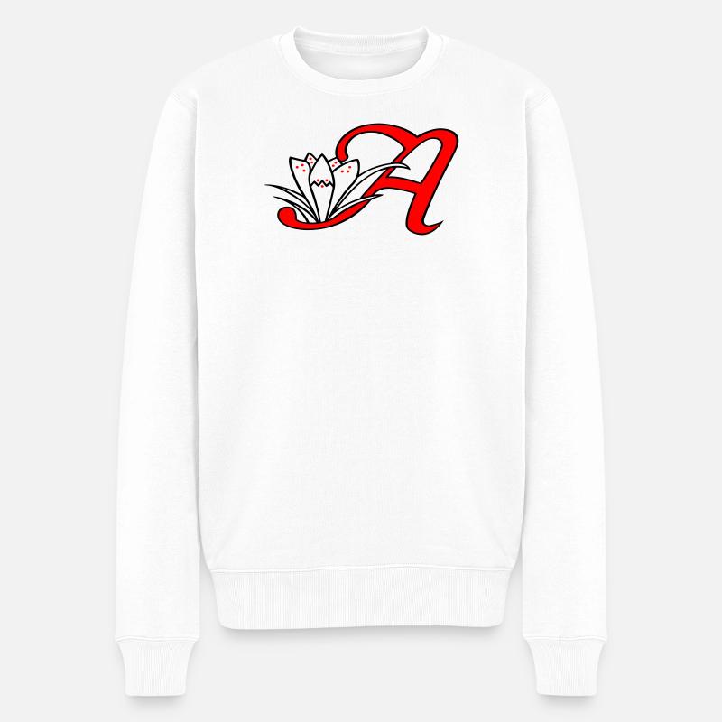Lettre A Initiale - Pull Premium bio Homme - blanc