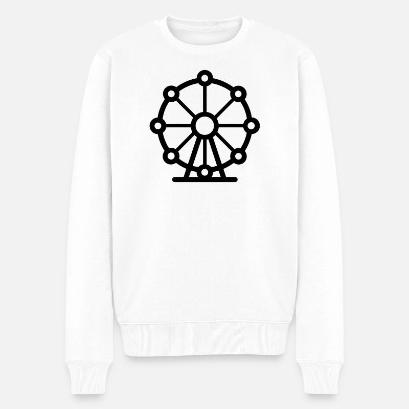 Riesenrad - Männer Premium Bio Pullover - Weiß