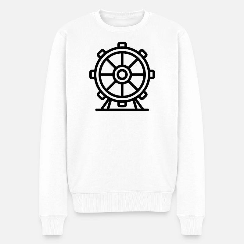 Riesenrad - Männer Premium Bio Pullover - Weiß