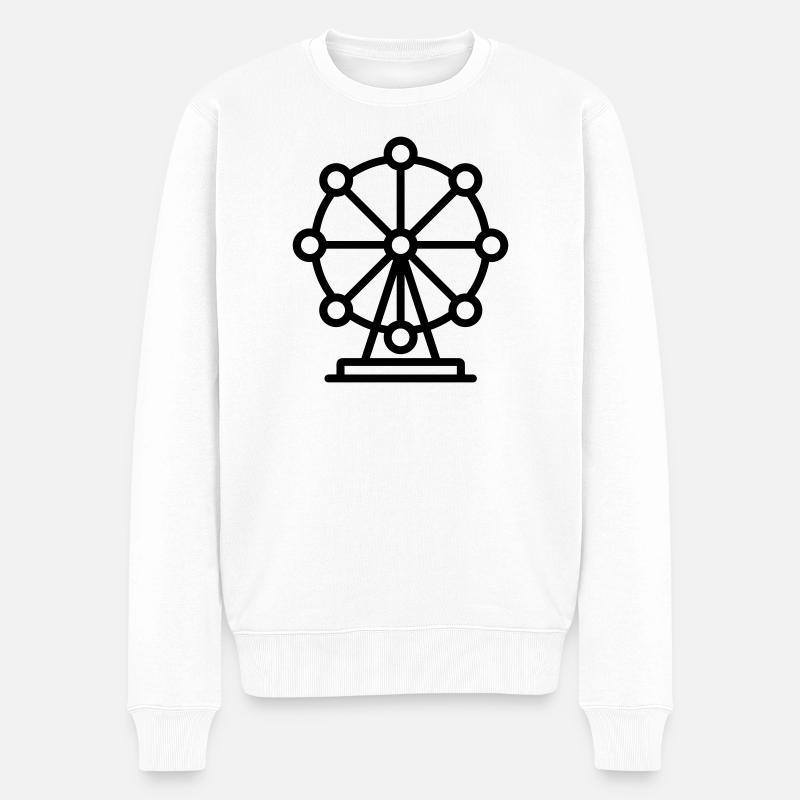 Riesenrad - Männer Premium Bio Pullover - Weiß