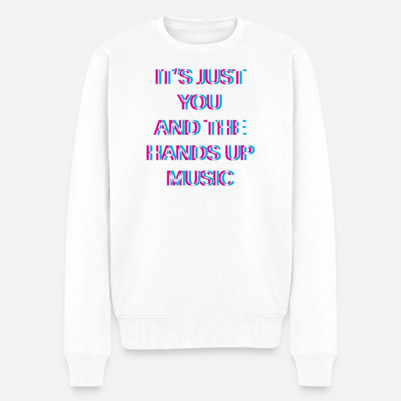 Hands Up Music Dancecore Merch - Pull Premium bio Homme - blanc