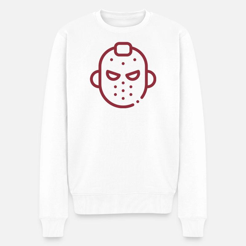 Maskensymbol - Männer Premium Bio Pullover - Weiß
