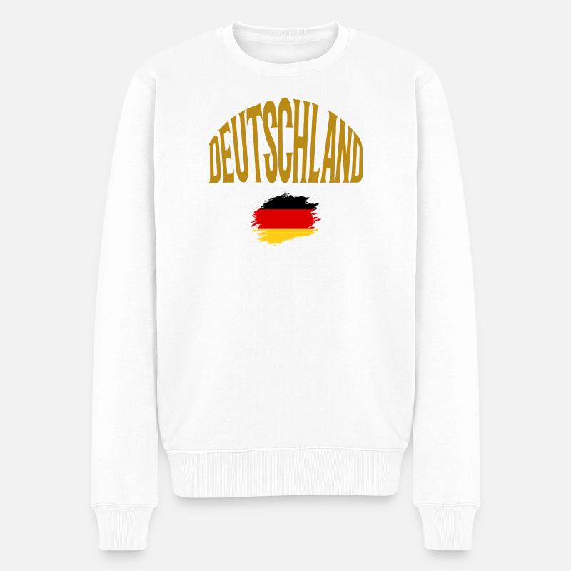 Deutschland - Männer Premium Bio Pullover - Weiß