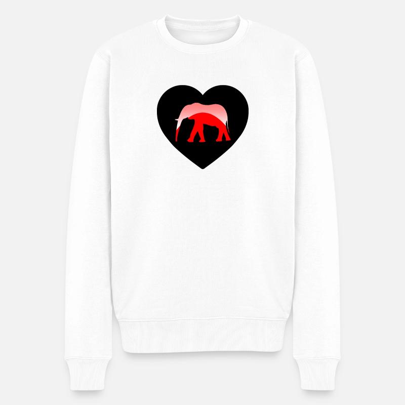 Elefant - Männer Premium Bio Pullover - Weiß
