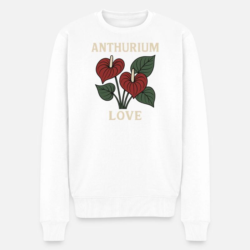 Anthurium Love - Pull Premium bio Homme - blanc