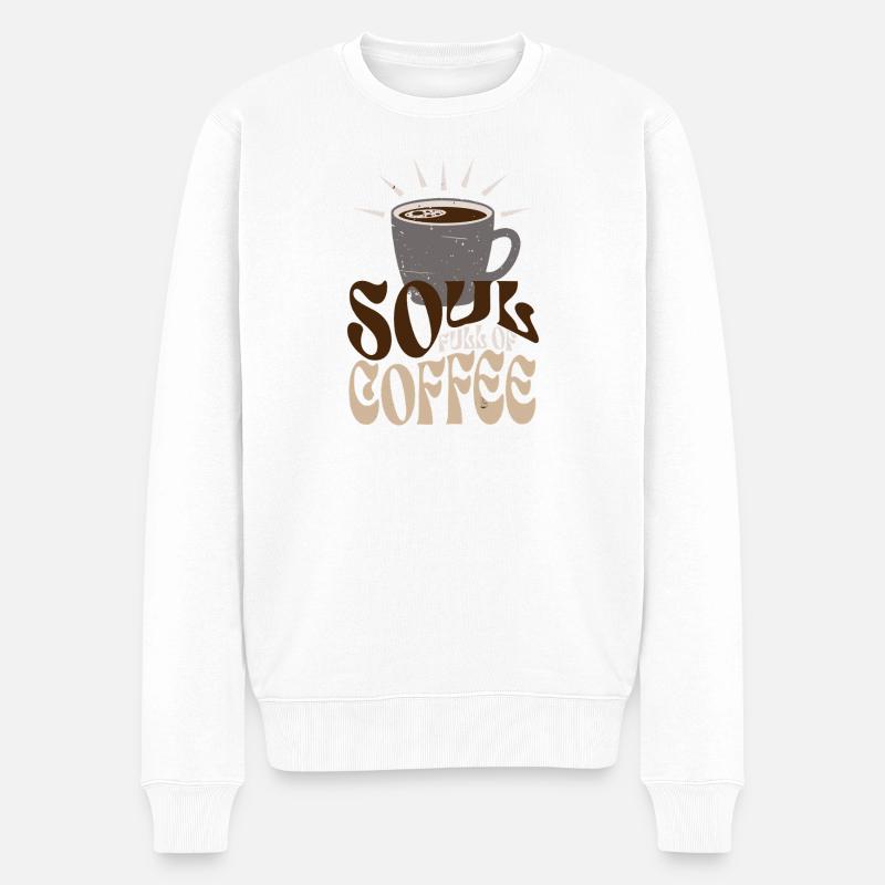 Kaffeeliebhaber - Spruch - Männer Premium Bio Pullover - Weiß