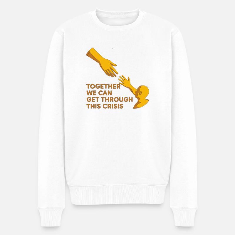 Ensemble, nous surmontons cette crise - Pull Premium bio Homme - blanc