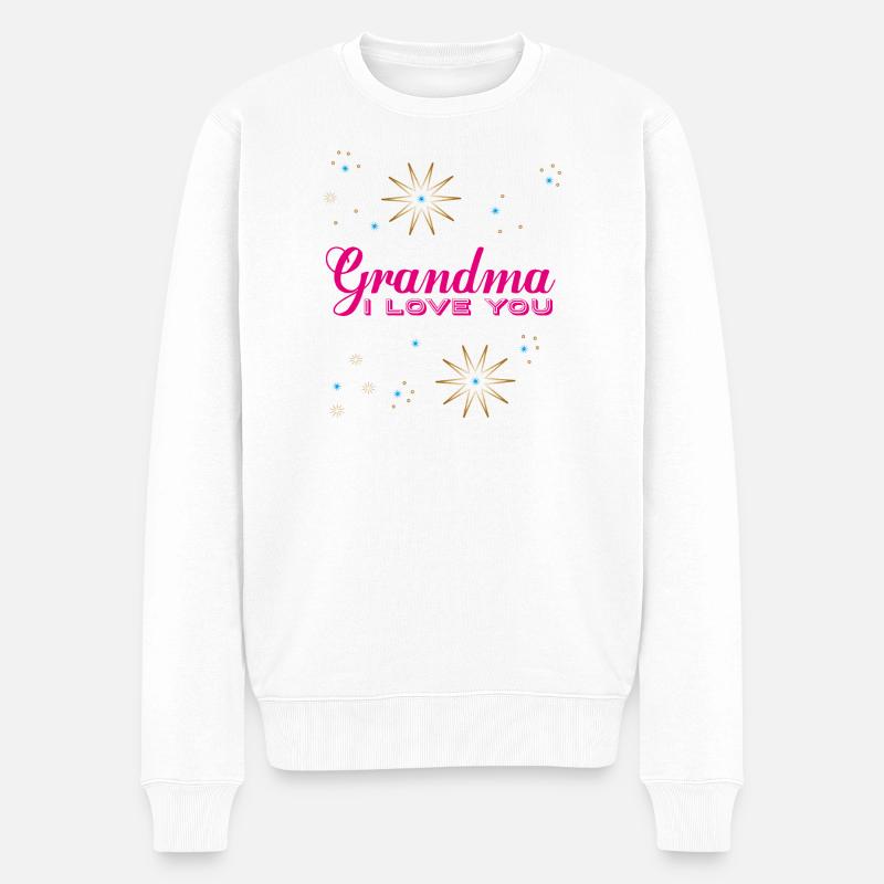Oma ich liebe dich - Männer Premium Bio Pullover - Weiß