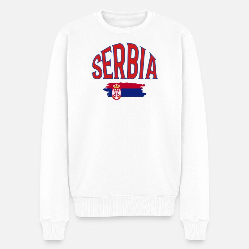 Serbie - Pull Premium bio Homme - blanc