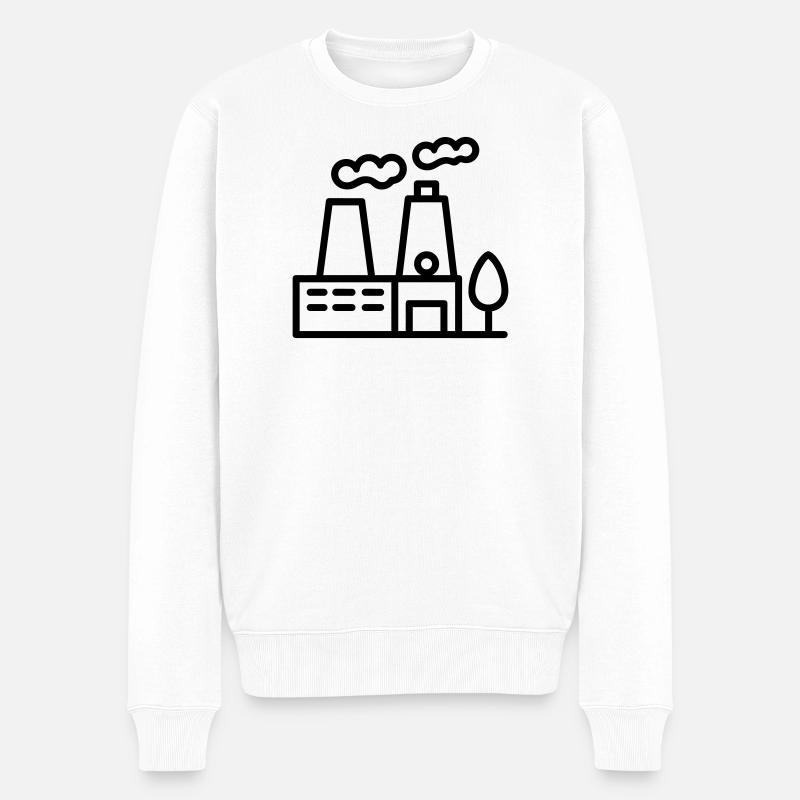 Umweltfreundliche Fabrik - Männer Premium Bio Pullover - Weiß