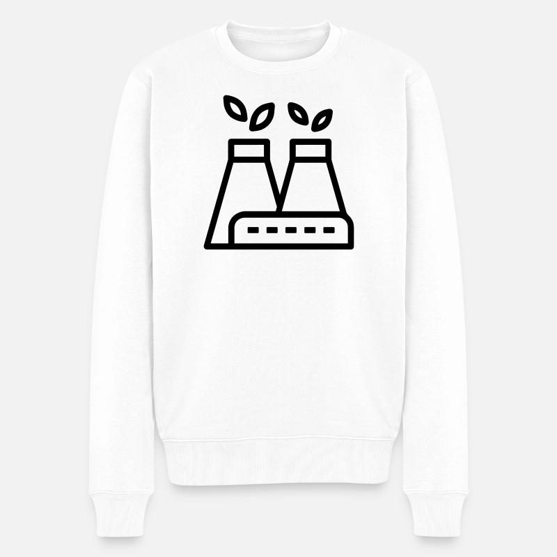 Umweltfreundliche Fabrik - Männer Premium Bio Pullover - Weiß