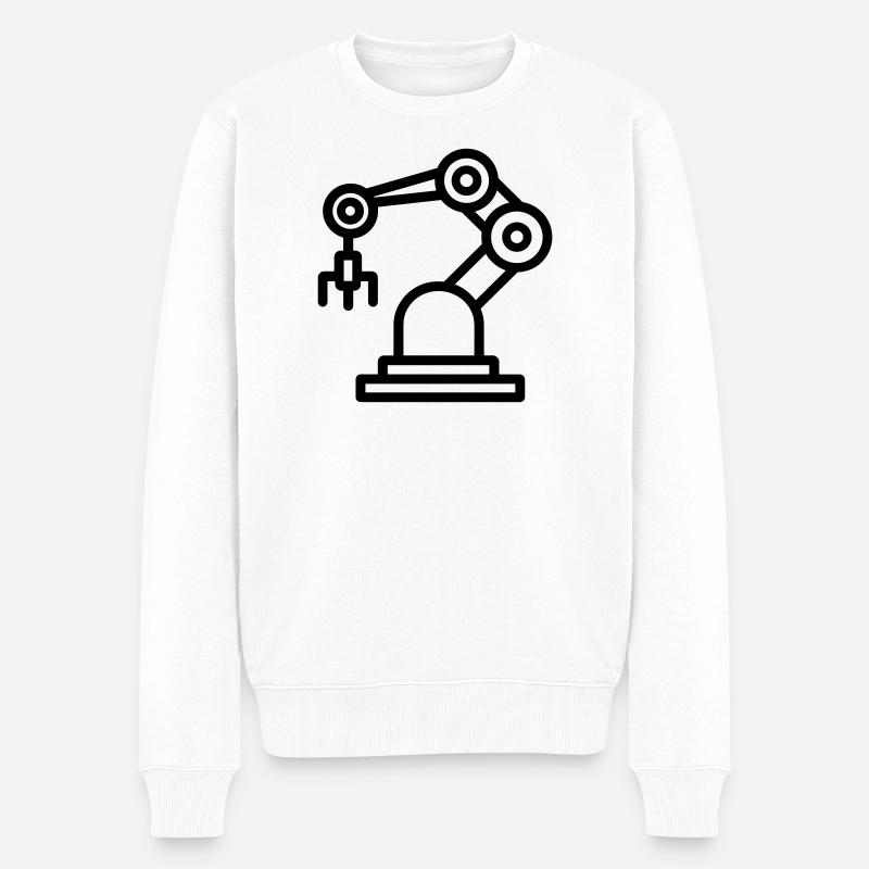 Roboterarm - Männer Premium Bio Pullover - Weiß