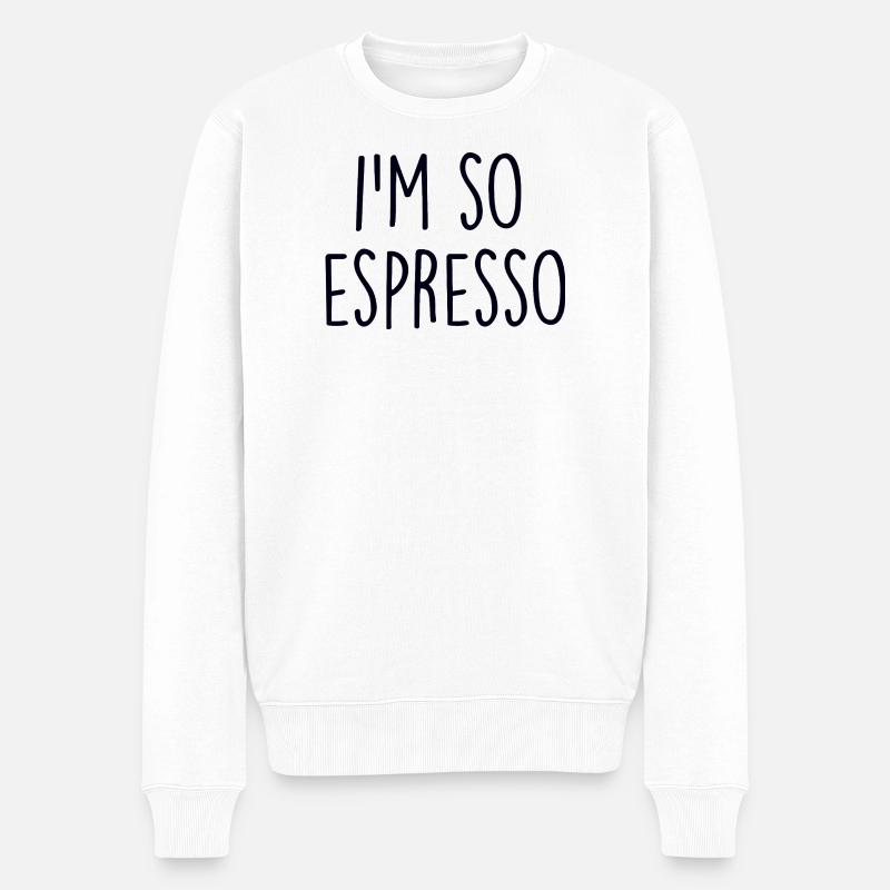 Espresso Coffee Kaffee - Männer Premium Bio Pullover - Weiß