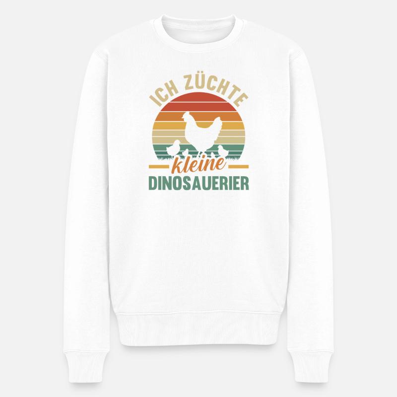 Hühner Hühnerbauer Bauer Landwirt Huhn - Männer Premium Bio Pullover - Weiß