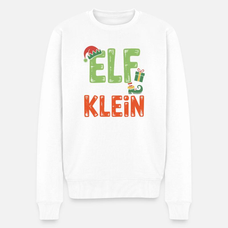 Ich bin kein Elf – nur klein - Männer Premium Bio Pullover - Weiß