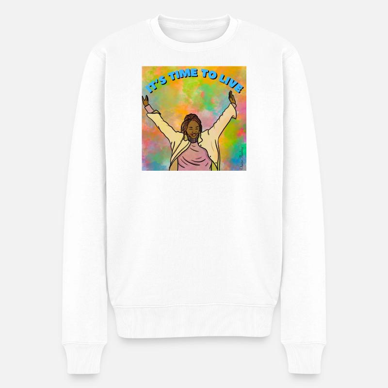 It’s time to live - Pull Premium bio Homme - blanc