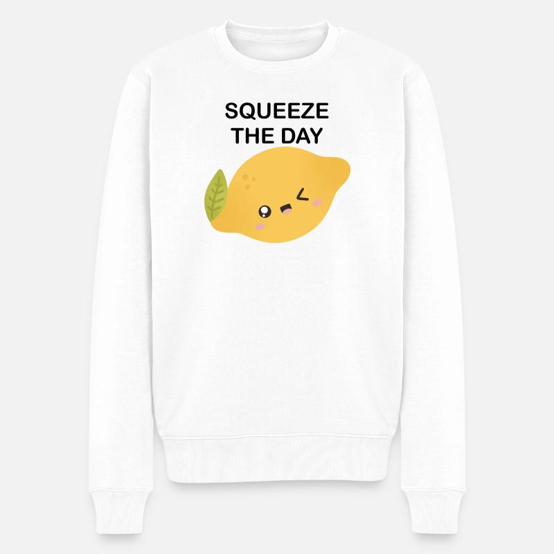 Dessin animé Lemon Wink - Pull Premium bio Homme - blanc