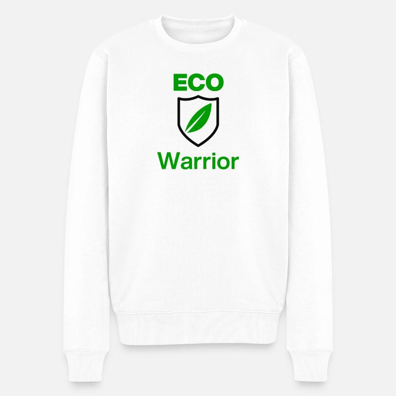 ECO Warrior. Green Mindset, Ökologiee first - Männer Premium Bio Pullover - Weiß