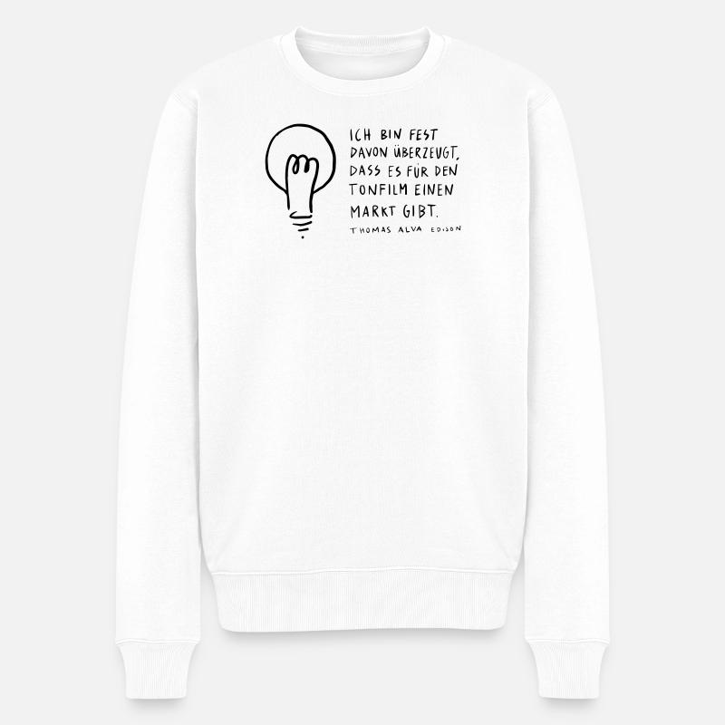 Thomas Edison - Männer Premium Bio Pullover - Weiß