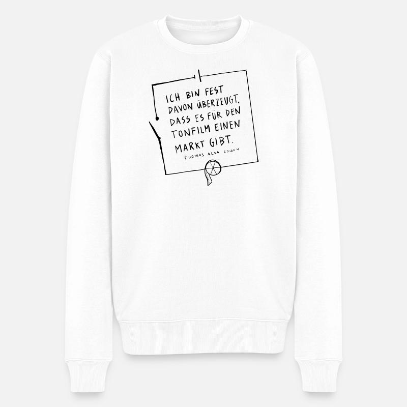 Thomas Edison Schaltkreis - Männer Premium Bio Pullover - Weiß