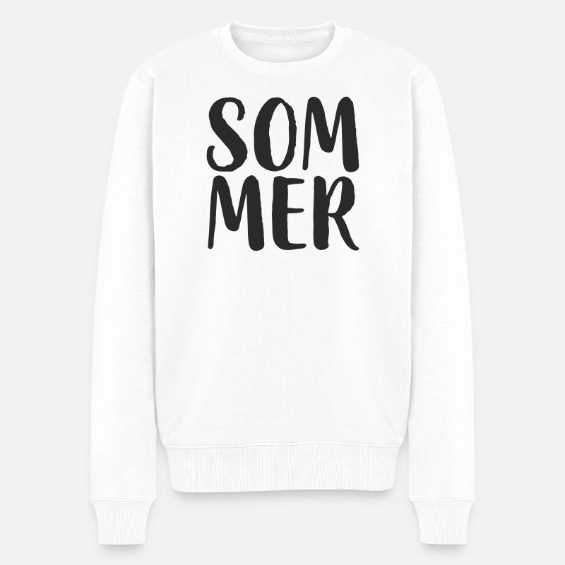 Sommer Handlettering Stil - Männer Premium Bio Pullover - Weiß